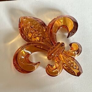 Waterford Crystal Amber Fleur-de-Lis Ornament